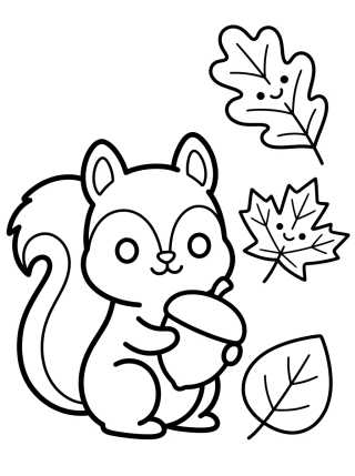Desenho de Otoño y las Hojas Cayendo para colorir e imprimir grátis