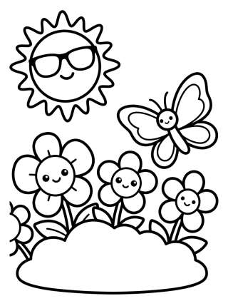 Coleção de desenhos para colorir: Estaciones del Año Kawaii