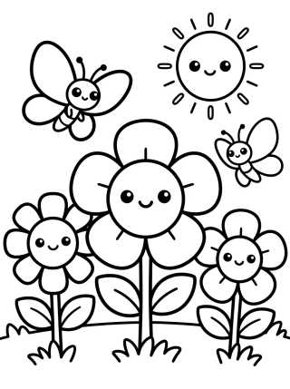 Desenho de Primavera Florida para colorir e imprimir grátis