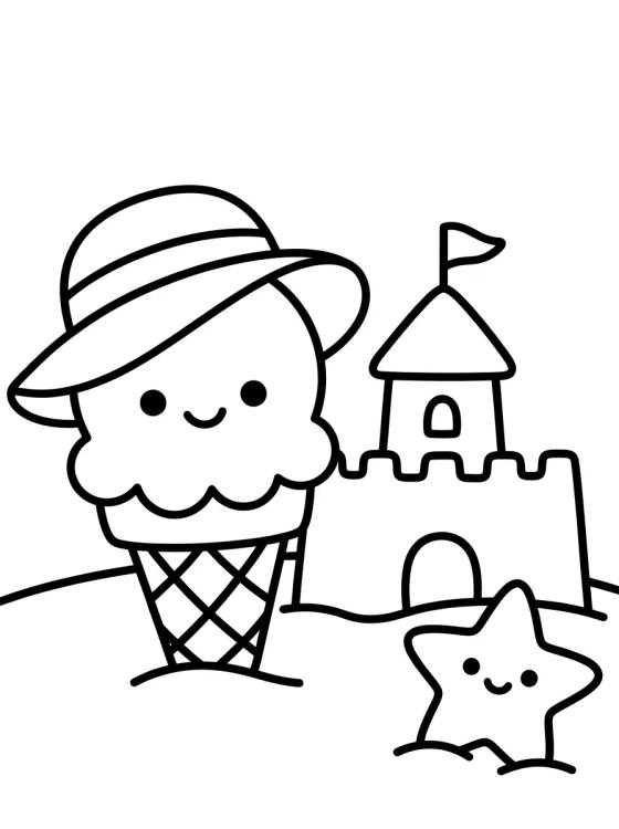 Desenho de Verano Divertido en la Playa para colorir e imprimir grátis