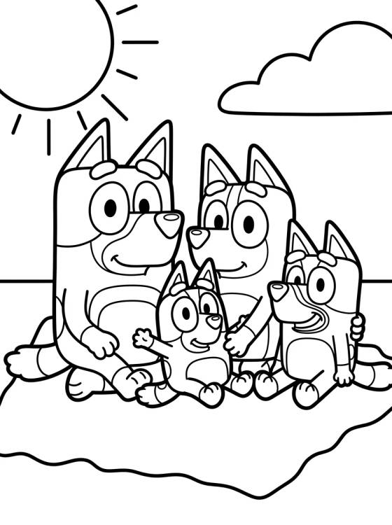 Desenho de Familia Heeler Reunida para colorir e imprimir grátis