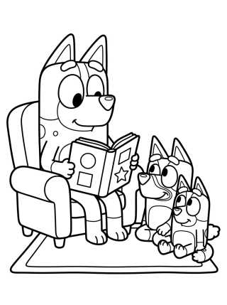 Desenho de Mamá Chilli Leyendo um Cuento para colorir e imprimir grátis