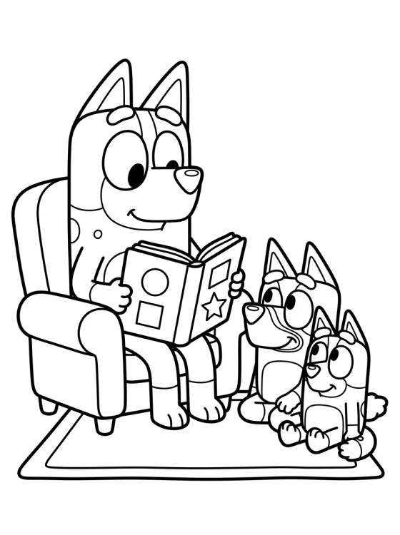 Desenho de Mamá Chilli Leyendo um Cuento para colorir e imprimir grátis