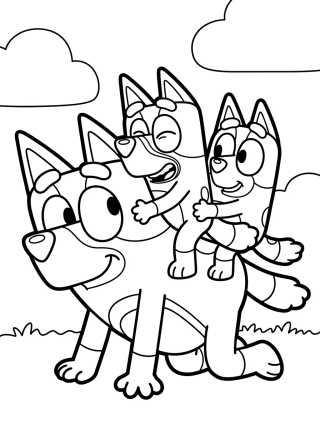 Desenho de Papá Bandit Jugando para colorir e imprimir grátis