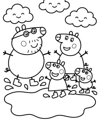 Coleção de desenhos para colorir: Familia Pig para Colorear