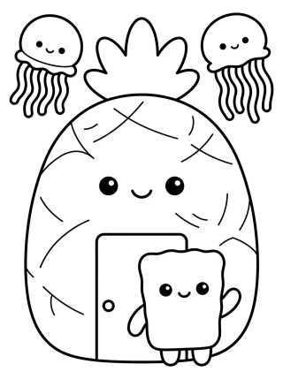 Desenho de Casa de Piña de Bob Esponja para colorir e imprimir grátis