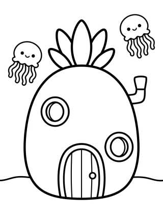 Desenho de Casa de Piña de Bob Esponja para colorir e imprimir grátis