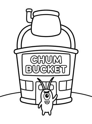 Desenho de Plankton en el Cubo de Cebo para colorir e imprimir grátis