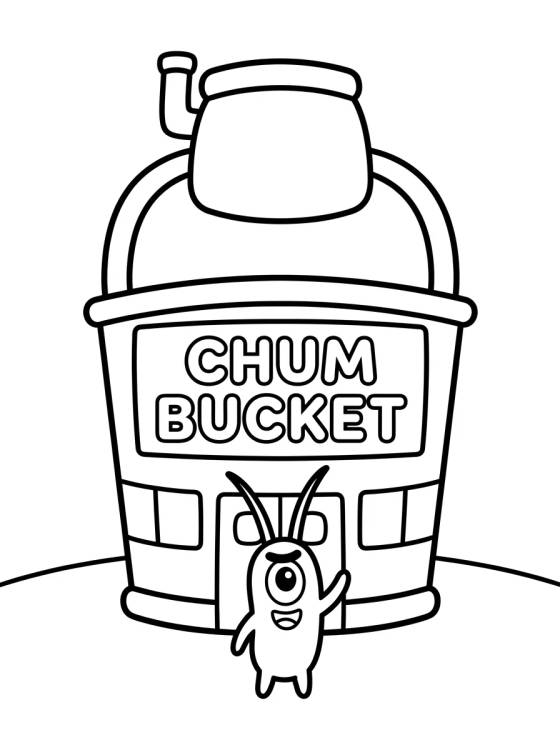 Desenho de Plankton en el Cubo de Cebo para colorir e imprimir grátis