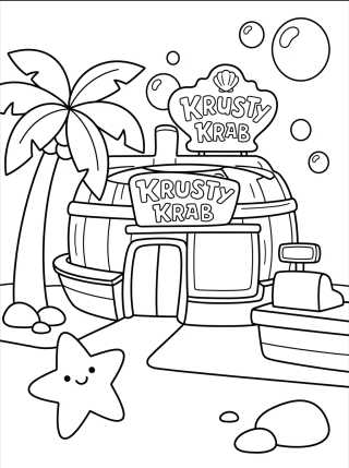 Desenho de Restaurante El Crustáceo Cascarudo para colorir e imprimir grátis
