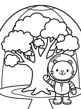 Desenho de Arenita y su Domo de Árbol para colorir e imprimir grátis