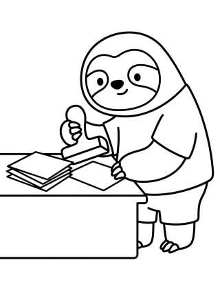 Desenho de Flash el Perezoso Sellando Documentos para colorir e imprimir grátis