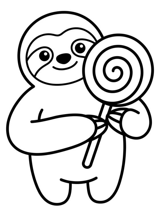 Desenho de Flash el Perezoso con una Piruleta para colorir e imprimir grátis