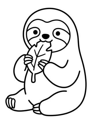 Desenho de Flash el Perezoso Comiendo una Hoja para colorir e imprimir grátis