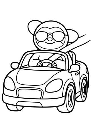 Desenho de Flash el Perezoso Conduciendo Coche Deportivo para colorir e imprimir grátis