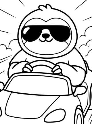Desenho de Flash el Perezoso Conduciendo Coche Rápido para colorir e imprimir grátis