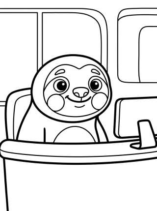 Desenho de Flash el Perezoso Sonriendo en el Mostrador para colorir e imprimir grátis