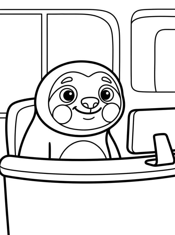 Desenho de Flash el Perezoso Sonriendo en el Mostrador para colorir e imprimir grátis