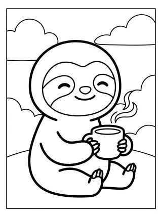 Desenho de Flash el Perezoso Tomando Café para colorir e imprimir grátis