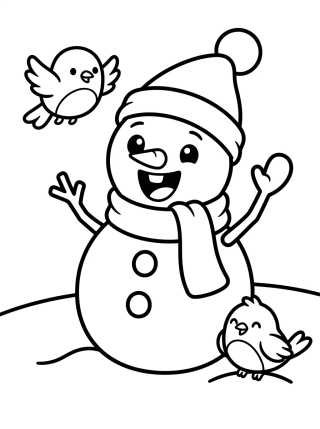 Desenho de Olaf Muñeco de Nieve Feliz para colorir e imprimir grátis