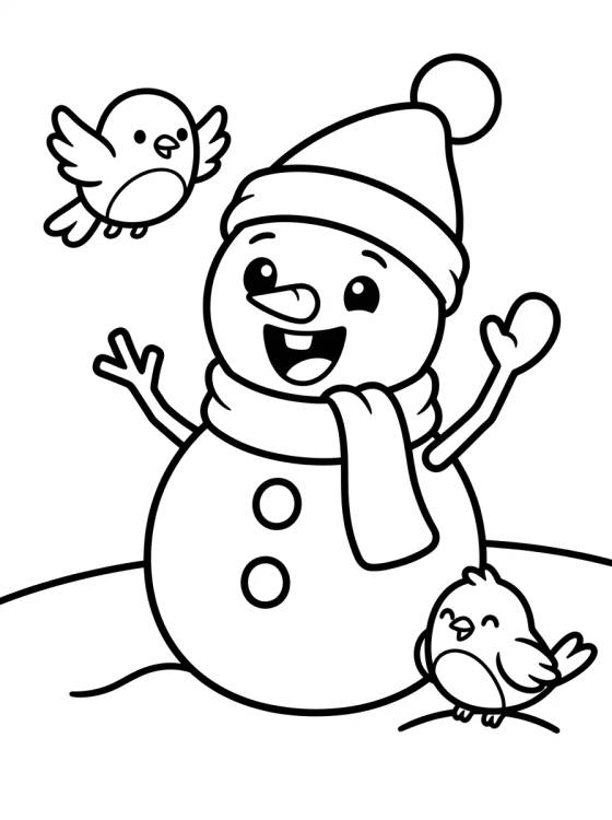 Desenho de Olaf Muñeco de Nieve Feliz para colorir e imprimir grátis