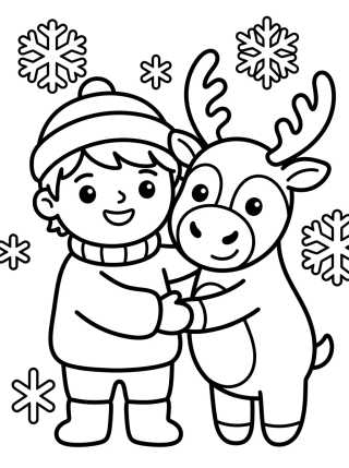 Desenho de Sven y Kristoff Amigos para colorir e imprimir grátis