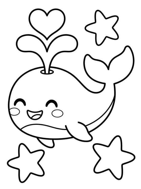 Desenho de Ballena Alegre Nadando para colorir e imprimir grátis