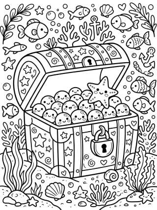 Desenho de Cofre del Tesoro Mágico para colorir e imprimir grátis