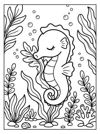 Desenho de Caballito de Mar Durmiendo para colorir e imprimir grátis