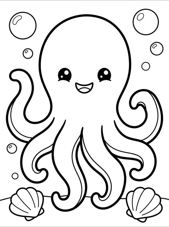 Desenho de Pulpito Lindo Sonriente para colorir e imprimir grátis