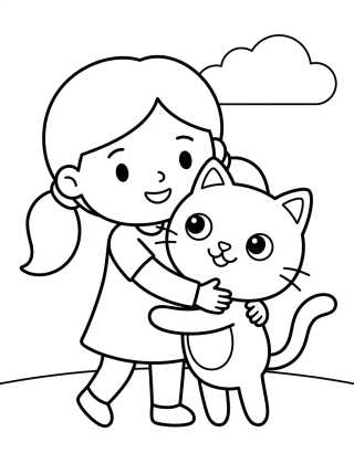 Desenho de Gabby Abrazando a Pandy Patas para colorir e imprimir grátis