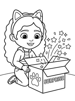 Desenho de Gabby Abriendo la Caja Sorpresa Mágica para colorir e imprimir grátis