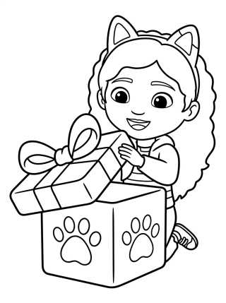 Desenho de Gabby Abriendo Caja Sorpresa para colorir e imprimir grátis