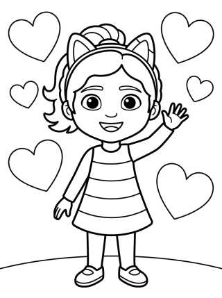 Desenho de Gabby Saludando Alegremente para colorir e imprimir grátis