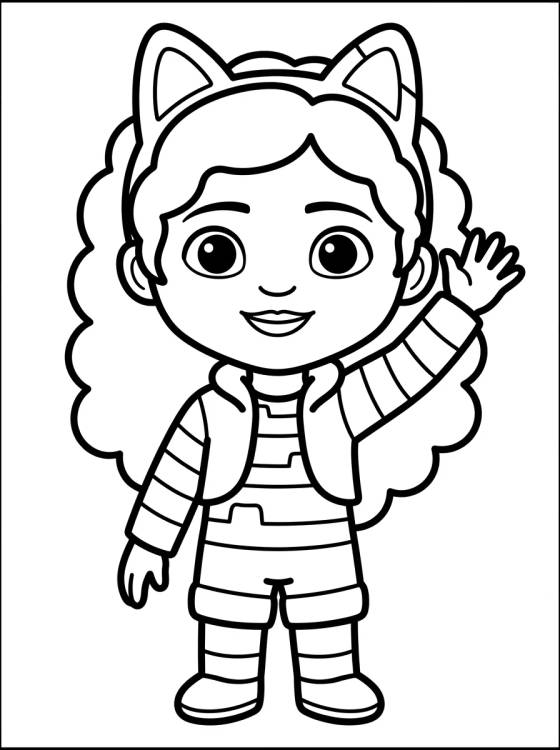 Desenho de Gabby Saludando para Ti para colorir e imprimir grátis