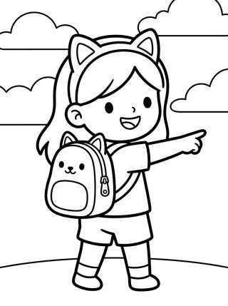 Desenho de Gabby con Mochila Mágica Lista para Aventuras para colorir e imprimir grátis