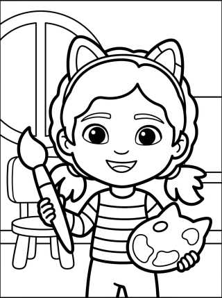 Desenho de Gabby haciendo Pinturas y Artes para colorir e imprimir grátis