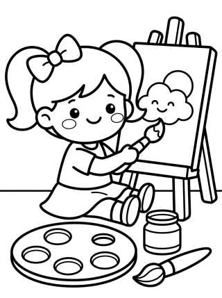 Desenho de Gabby Haciendo Pinturas y Artes para colorir e imprimir grátis