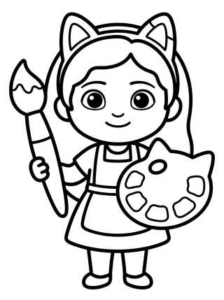 Desenho de Gabby Pintora con Pincel para colorir e imprimir grátis