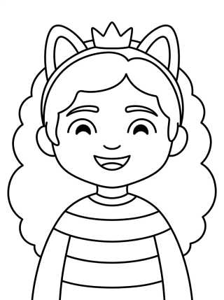 Desenho de Gabby Sonriente con Diadema para colorir e imprimir grátis