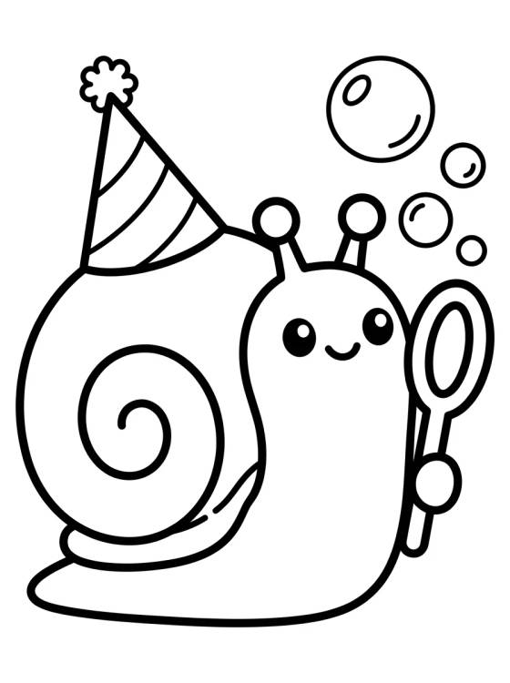 Desenho de Gary con Gorro de Cumpleaños para colorir e imprimir grátis