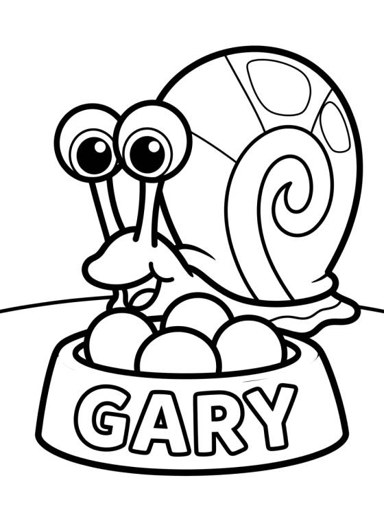 Desenho de Gary Comiendo su Comida para colorir e imprimir grátis