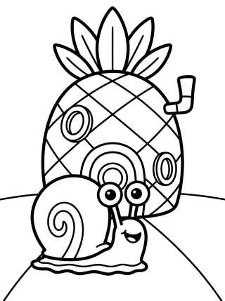 Desenho de Gary Feliz en Fondo de Bikini para colorir e imprimir grátis