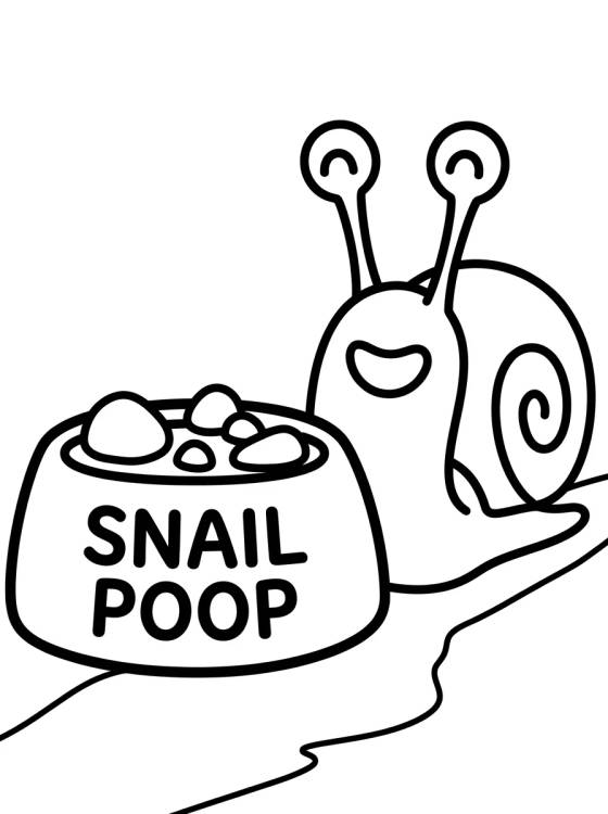 Desenho de Gary el Caracol Comiendo Comida de Caracol para colorir e imprimir grátis