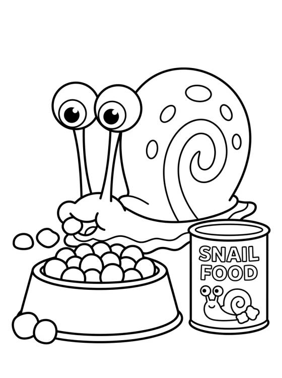 Desenho de Gary el Caracol Comiendo para colorir e imprimir grátis