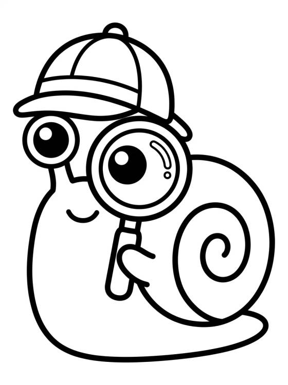 Desenho de Gary el Caracol Detective con Sombrero para colorir e imprimir grátis