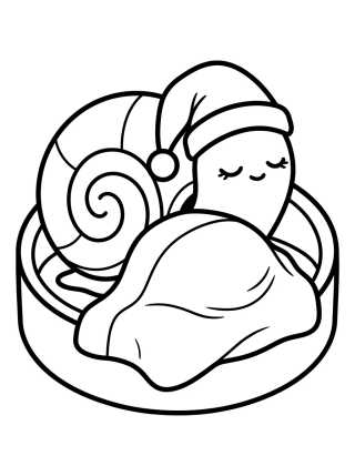 Desenho de Gary el Caracol Durmiendo Tierno para colorir e imprimir grátis