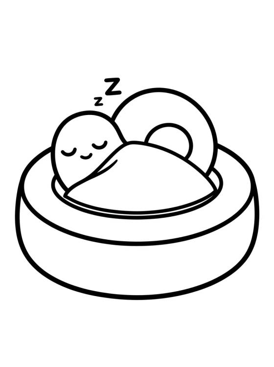 Desenho de Gary el Caracol Durmiendo en la Cama para colorir e imprimir grátis