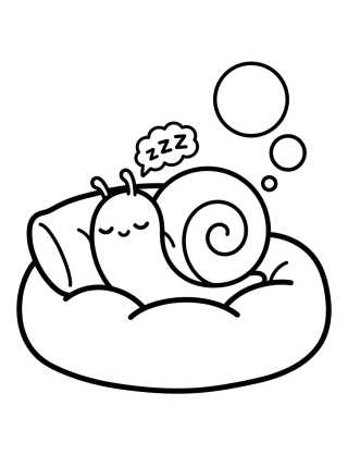 Desenho de Gary el Caracol Tierno Durmiendo para colorir e imprimir grátis