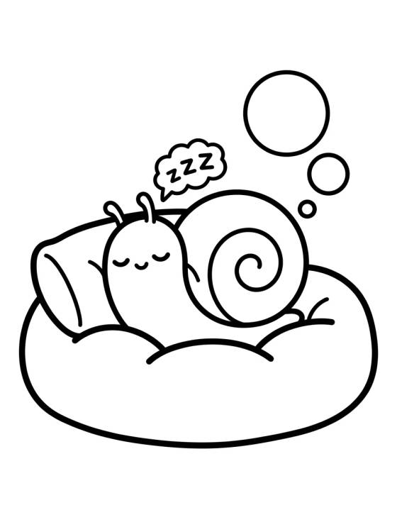Desenho de Gary el Caracol Tierno Durmiendo para colorir e imprimir grátis